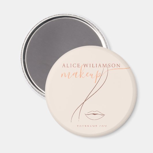 Minimalistische Light Peach Make-up Artist Line Ar Magneet (Voorkant / Achterkant)