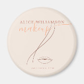 Minimalistische Light Peach Make-up Artist Line Ar Magneet (Voorkant)