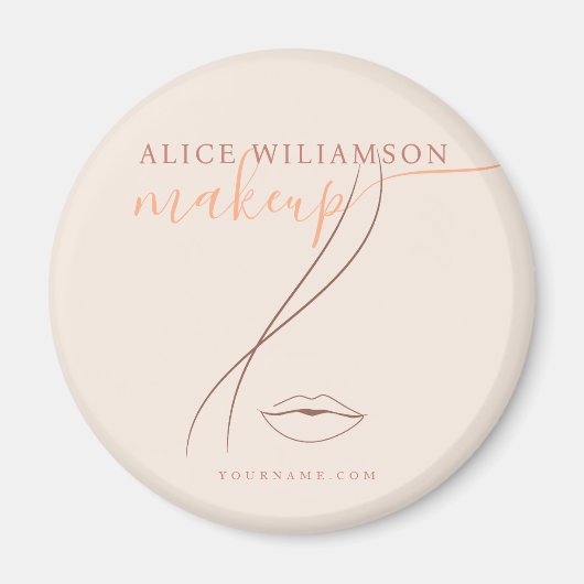 Minimalistische Light Peach Make-up Artist Line Ar Magneet (Voorkant)