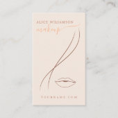 Minimalistische Light Peach Make-up Artist Line Ar Visitekaartje (Voorkant)