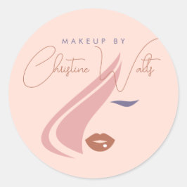 Minimalistische Light Peach Roze Make-up Artist Gi Ronde Sticker
