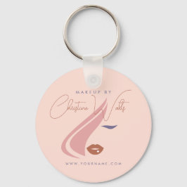 Minimalistische Light Peach Roze Make-up Artist Gi Sleutelhanger