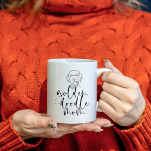 Minimalistische lijn Art Golden Doodle Mam Koffiemok