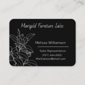 Minimalistische Lijn Illustratie Bloemen met QR Co Visitekaartje (Voorkant)