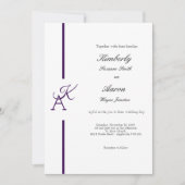 Minimalistische lijn Initiaal bruiloft uitnodigen Kaart (Voorkant)