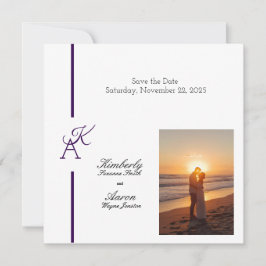 Minimalistische lijn Initiaal bruiloft uitnodigen Save The Date