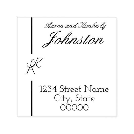 Minimalistische lijn Initiaal stempel (Design)