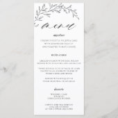 Minimalistische Lijn Laurel Leaf Tak Bruiloft Menu (Voorkant)