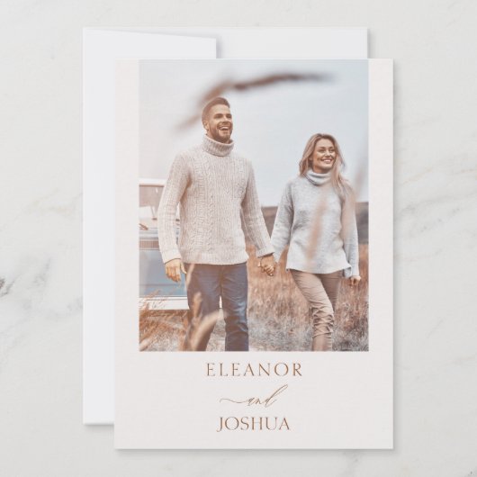 Minimalistische lijn Protea Boheemse bruiloft uitn Kaart (Achterkant)