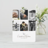 Minimalistische lijn romantische lavendel hand in  bedankkaart (Staand voorkant)