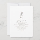 Minimalistische lijn romantische lavendel hand in  bedankkaart (Achterkant)