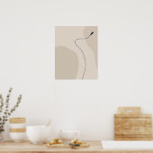 Minimalistische lijncurve kunst poster (Keuken)