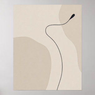 Minimalistische lijncurve kunst poster