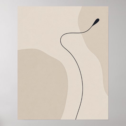 Minimalistische lijncurve kunst poster (Voorkant)