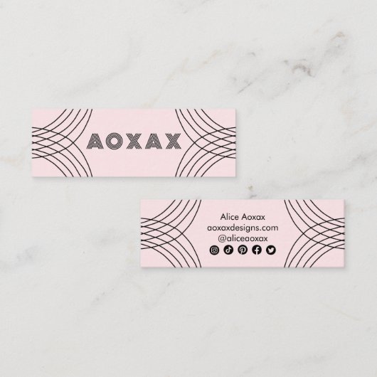 Minimalistische lijnen Abstracte vormen Unieke gra Mini Visitekaartje (Voorkant / Achterkant)