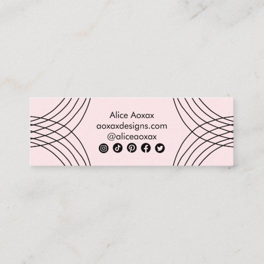 Minimalistische lijnen Abstracte vormen Unieke gra Mini Visitekaartje (Achterkant)