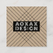 Minimalistische lijnen Abstracte vormen Unieke gra Vierkante Visitekaartje (Voorkant)