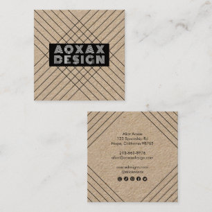 Minimalistische lijnen Abstracte vormen Unieke gra Vierkante Visitekaartje