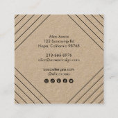 Minimalistische lijnen Abstracte vormen Unieke gra Vierkante Visitekaartje (Achterkant)