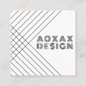 Minimalistische lijnen Abstracte vormen Unieke gra Vierkante Visitekaartje (Voorkant)