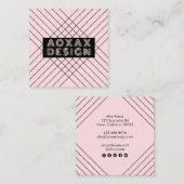 Minimalistische lijnen Abstracte vormen Unieke gra Vierkante Visitekaartje (Voorkant / Achterkant)