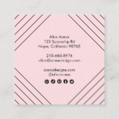 Minimalistische lijnen Abstracte vormen Unieke gra Vierkante Visitekaartje (Achterkant)