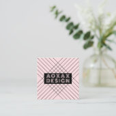 Minimalistische lijnen Abstracte vormen Unieke gra Vierkante Visitekaartje (Staand voorkant)