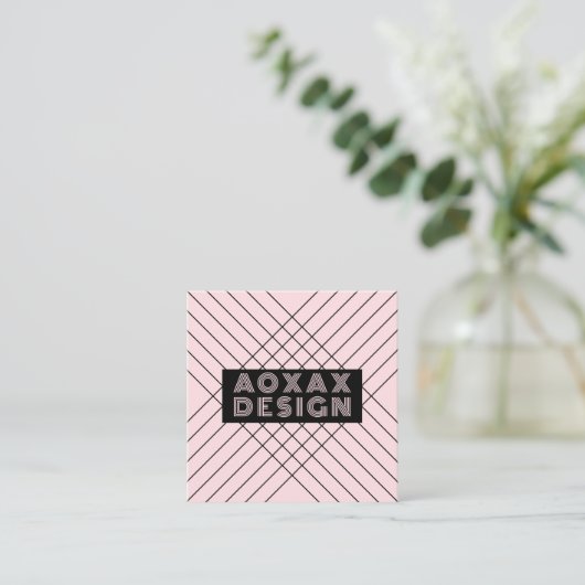 Minimalistische lijnen Abstracte vormen Unieke gra Vierkante Visitekaartje (Staand voorkant)