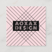 Minimalistische lijnen Abstracte vormen Unieke gra Vierkante Visitekaartje (Voorkant)