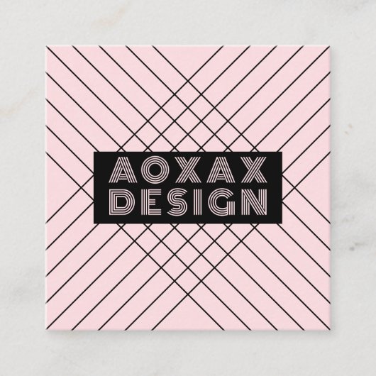 Minimalistische lijnen Abstracte vormen Unieke gra Vierkante Visitekaartje (Voorkant)