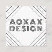 Minimalistische lijnen Abstracte vormen Unieke gra Vierkante Visitekaartje (Voorkant)