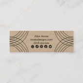 Minimalistische lijnen Abstracte vormen Unieke Kra Mini Visitekaartje (Achterkant)