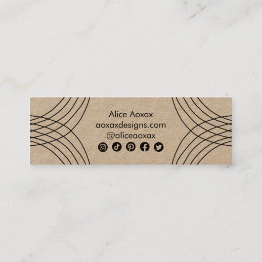 Minimalistische lijnen Abstracte vormen Unieke Kra Mini Visitekaartje (Achterkant)