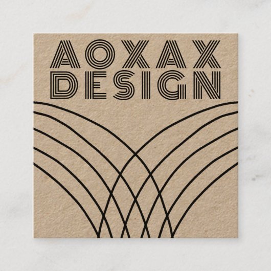 Minimalistische lijnen Abstracte vormen Unieke Kra Vierkante Visitekaartje (Voorkant)