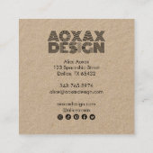 Minimalistische lijnen Abstracte vormen Unieke Kra Vierkante Visitekaartje (Achterkant)