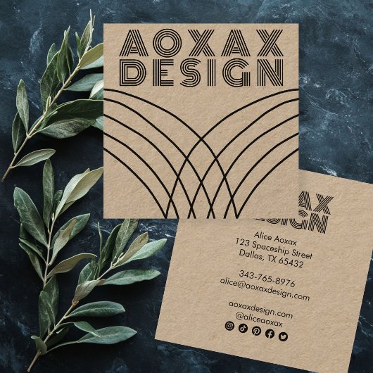 Minimalistische lijnen Abstracte vormen Unieke Kra Vierkante Visitekaartje