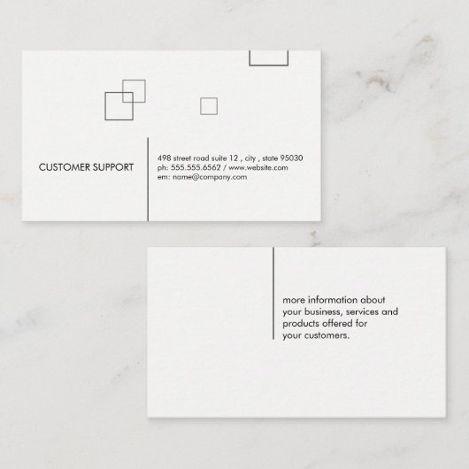 Minimalistische lijnen en vierkanten visitekaartje (Voorkant / Achterkant)