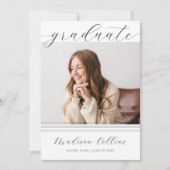 Minimalistische lijnen Graduation Party Foto Kaart (Voorkant)