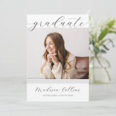 Minimalistische lijnen Graduation Party Foto Kaart (Staand voorkant)