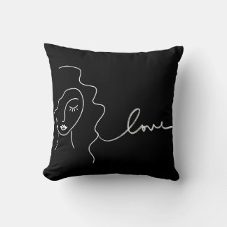 Minimalistische Lijnen Kunst Kussen – "Liefde” Abs