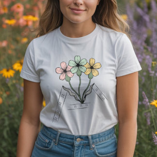 Minimalistische lijnen met kleurrijke bloemen bota Tri-Blend shirt