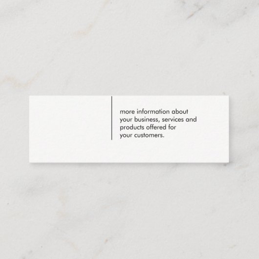 Minimalistische lijnen / Wit Mini Visitekaartje (Achterkant)