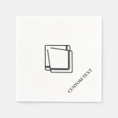 Minimalistische lijnkunst Aangepaste tekst papiere Servet (Voorkant)