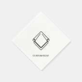 Minimalistische lijnkunst Aangepaste tekst papiere Servet (Hoek)