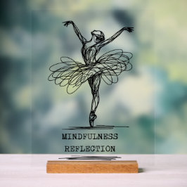 Minimalistische lijnkunst Ballerina Dansontwerp Acryl Bord