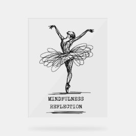 Minimalistische lijnkunst Ballerina Dansontwerp Acryl Bord