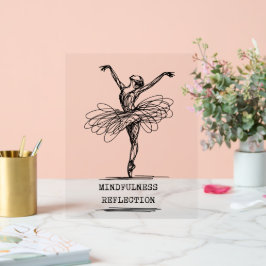 Minimalistische lijnkunst Ballerina Dansontwerp Acryl Bord