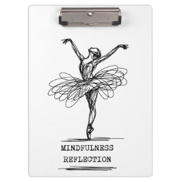 Minimalistische lijnkunst Ballerina Dansontwerp Klembord