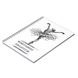 Minimalistische lijnkunst Ballerina Dansontwerp Notitieboek