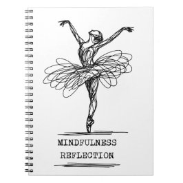 Minimalistische lijnkunst Ballerina Dansontwerp Notitieboek